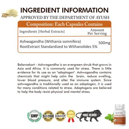 Balancekart Ashwagandha 500MG Capsule